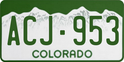 CO license plate ACJ953