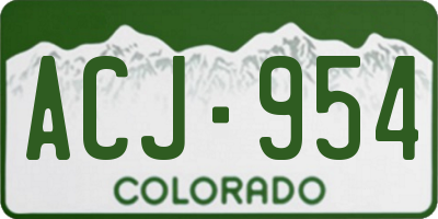 CO license plate ACJ954