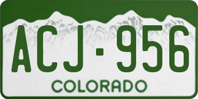 CO license plate ACJ956