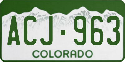 CO license plate ACJ963