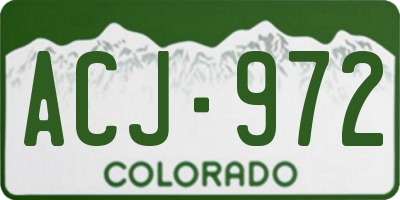 CO license plate ACJ972