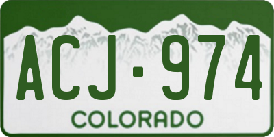 CO license plate ACJ974