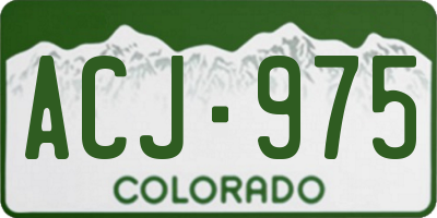 CO license plate ACJ975