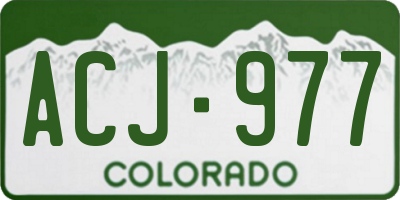 CO license plate ACJ977