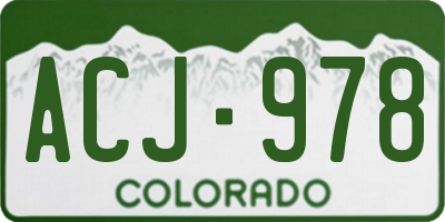 CO license plate ACJ978