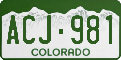 CO license plate ACJ981