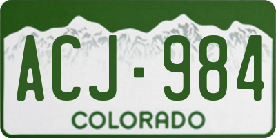 CO license plate ACJ984
