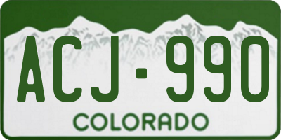 CO license plate ACJ990