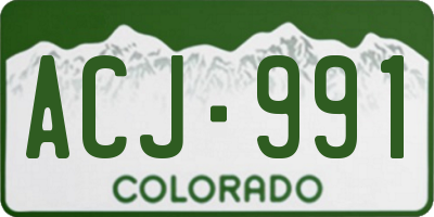 CO license plate ACJ991