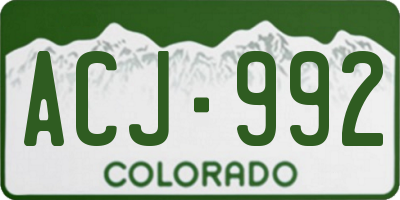 CO license plate ACJ992