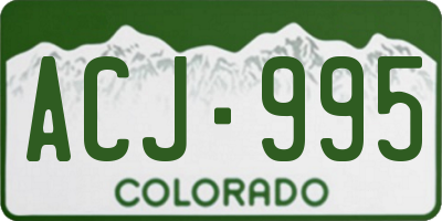 CO license plate ACJ995