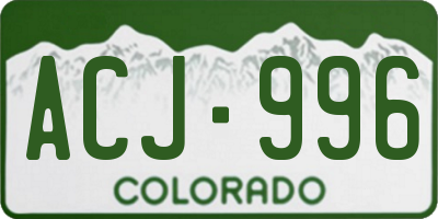 CO license plate ACJ996