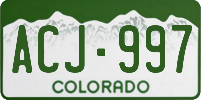 CO license plate ACJ997