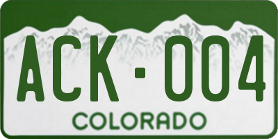CO license plate ACK004
