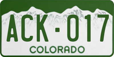 CO license plate ACK017