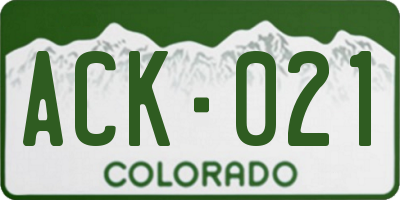 CO license plate ACK021