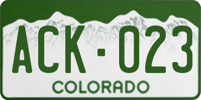 CO license plate ACK023