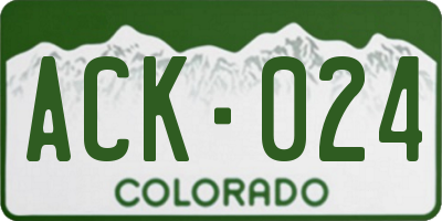CO license plate ACK024