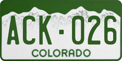 CO license plate ACK026