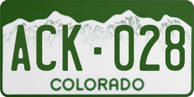 CO license plate ACK028