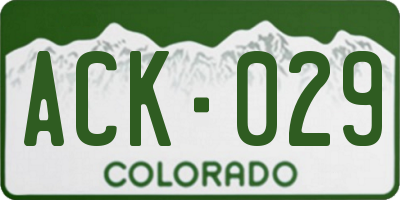 CO license plate ACK029