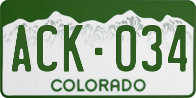 CO license plate ACK034