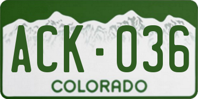 CO license plate ACK036