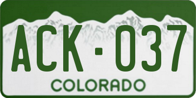 CO license plate ACK037