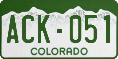 CO license plate ACK051
