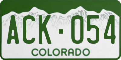 CO license plate ACK054