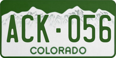 CO license plate ACK056