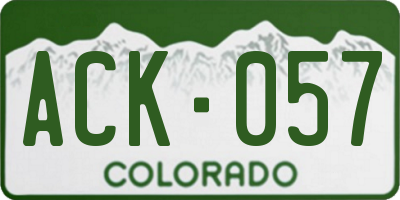CO license plate ACK057