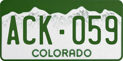 CO license plate ACK059