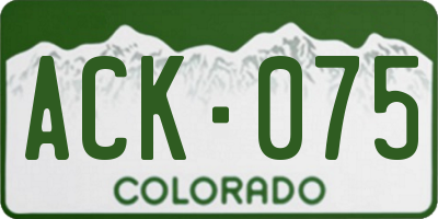 CO license plate ACK075