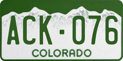 CO license plate ACK076