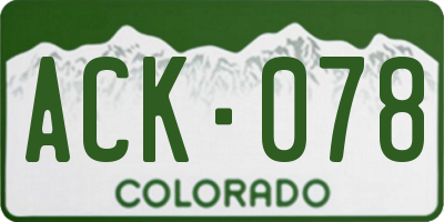 CO license plate ACK078