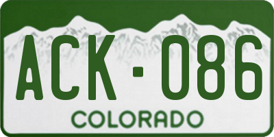 CO license plate ACK086