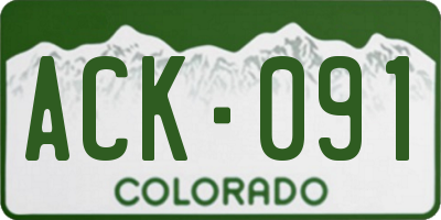 CO license plate ACK091