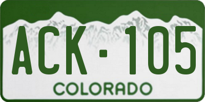CO license plate ACK105