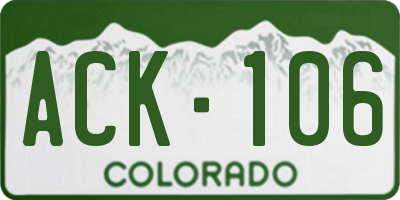 CO license plate ACK106