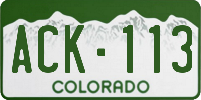 CO license plate ACK113