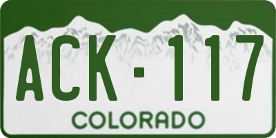CO license plate ACK117
