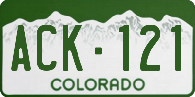 CO license plate ACK121