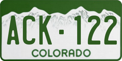 CO license plate ACK122