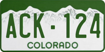 CO license plate ACK124