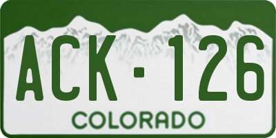 CO license plate ACK126