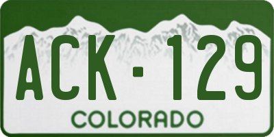 CO license plate ACK129