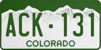 CO license plate ACK131