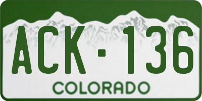 CO license plate ACK136