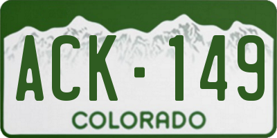 CO license plate ACK149